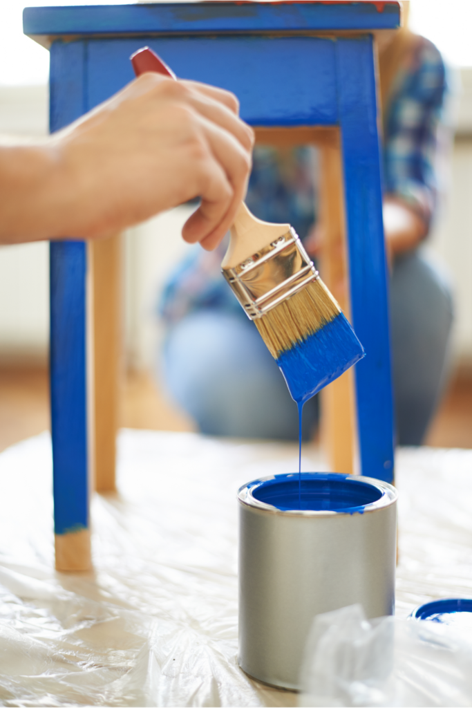 painting furniture blue