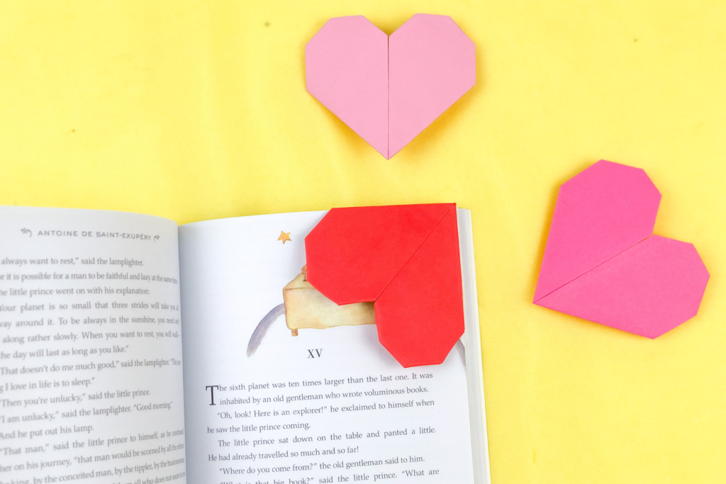 origami heart bookmark