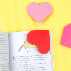 origami heart bookmark